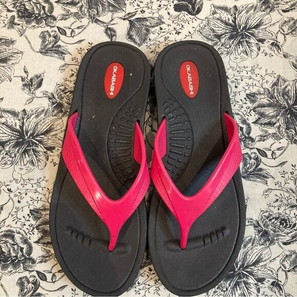 OKABASHI  Sz L Flip Flop Thong Sandals - Picture 3 of 11